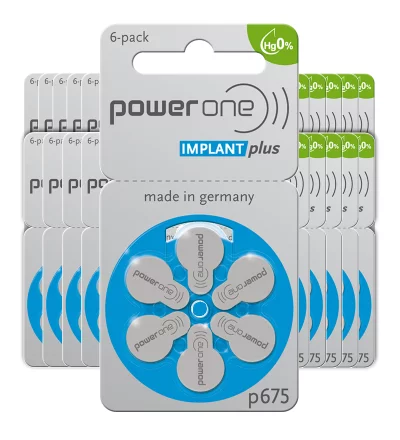 Power One - Implant cochléaire - Piles auditives 675 - Lot de 120 piles