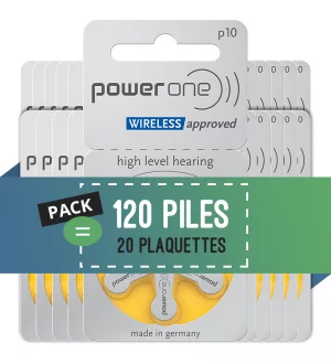 Piles auditives 10 - Power One - Lot de 120 piles