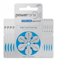 Piles auditives 675 - Power One - Lot de 60 piles