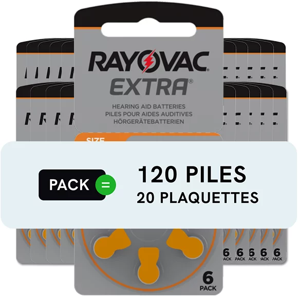 Piles auditives 13 - Rayovac - Lot de 120 piles