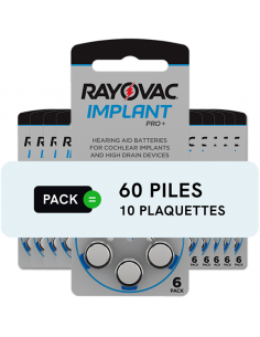 Piles Implant cochléaire - Rayovac - Lot de 60 piles 2
