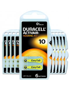 Piles auditives 10 - Duracell - Lot de 60 piles