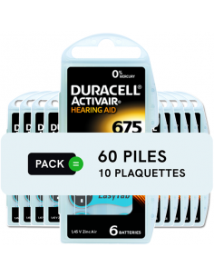 Piles auditives 675 - Duracell - Lot de 60 piles 2