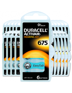 Piles auditives 675 - Duracell - Lot de 120 piles