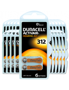 Piles auditives 312 - Duracell - Lot de 120 piles